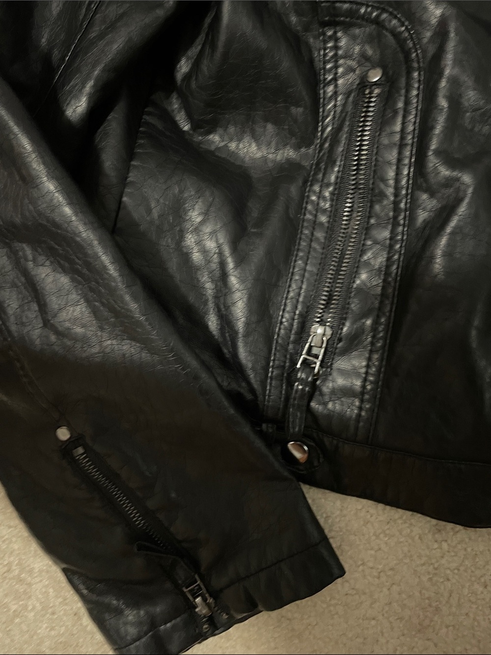 Maralyn & Me Black Faux Leather Moto Jacket - Picture 4 of 5